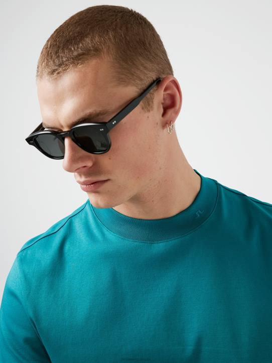 Ace Mock Neck T-shirt Deep Lake Men J.Lindeberg Clothing 66XF2147 - Image 4