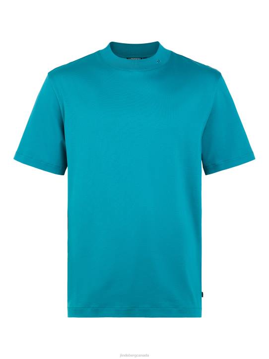 Ace Mock Neck T-shirt Deep Lake Men J.Lindeberg Clothing 66XF2147 - Image 5