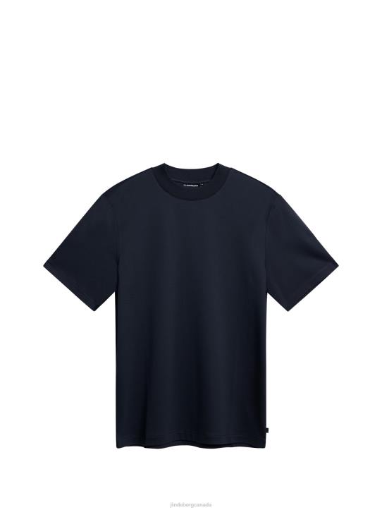 Ace Mock Neck T-shirt Navy Men J.Lindeberg Clothing 66XF950 - Image 4