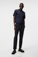 Ace Mock Neck T-shirt Navy Men J.Lindeberg Clothing 66XF974 - Image 2