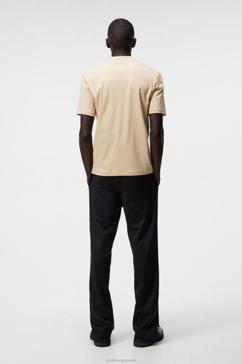 Ace Mock Neck T-shirt Safari Beige Men J.Lindeberg Clothing 66XF973 - Image 1