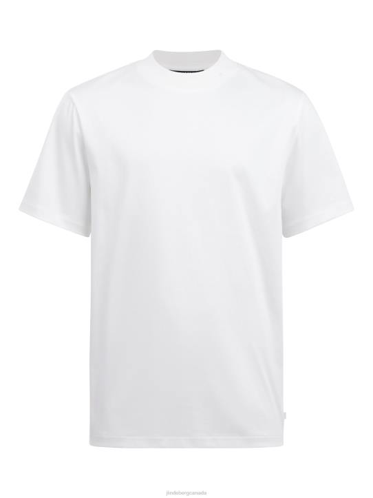 Ace Mock Neck T-shirt White Men J.Lindeberg Clothing 66XF2155 - Image 5