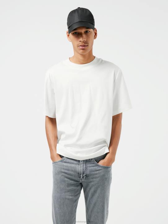 Ace Mock Neck T-shirt White Men J.Lindeberg Clothing 66XF2155 - Image 1