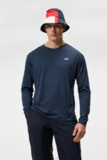 Active Long Sleeve T-shirt Navy Men J.Lindeberg Clothing 66XF162