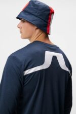 Active Long Sleeve T-shirt Navy Men J.Lindeberg Clothing 66XF162 - Image 4