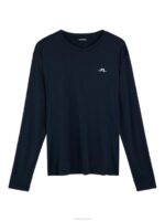 Active Long Sleeve T-shirt Navy Men J.Lindeberg Clothing 66XF162 - Image 5