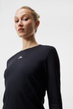 Ada Long Sleeve T-shirt Black Women J.Lindeberg Clothing 66XF1402 - Image 3