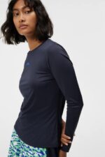 Ada Long Sleeve T-shirt Navy Women J.Lindeberg Clothing 66XF1324 - Image 3