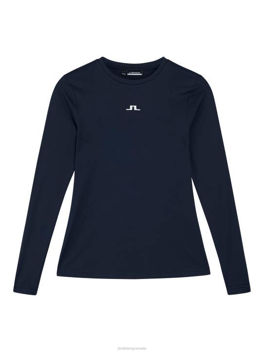 Ada Long Sleeve T-shirt Navy Women J.Lindeberg Clothing 66XF1401 - Image 4