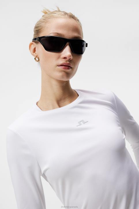Ada Long Sleeve T-shirt White Women J.Lindeberg Clothing 66XF1400 - Image 3
