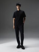 Adan Patch Mock Neck Tee Black Men J.Lindeberg Clothing 66XF2136 - Image 2