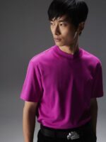 Adan Patch Mock Neck Tee Wild Aster Men J.Lindeberg Clothing 66XF2138 - Image 3