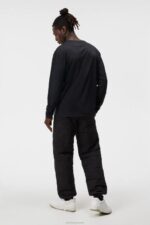Ade Long Sleeve T-shirt Black Men J.Lindeberg Clothing 66XF8 - Image 2