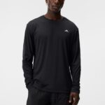 Ade Long Sleeve T-shirt Black Men J.Lindeberg Clothing 66XF8