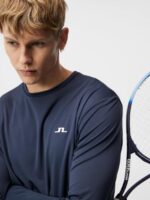 Ade Long Sleeve T-shirt Navy Men J.Lindeberg Clothing 66XF161 - Image 4