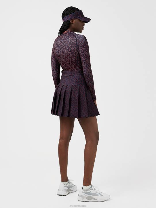 Adina Print Golf Skirt Ketchup Bridge Monogram Women J.Lindeberg Clothing 66XF2707 - Image 2