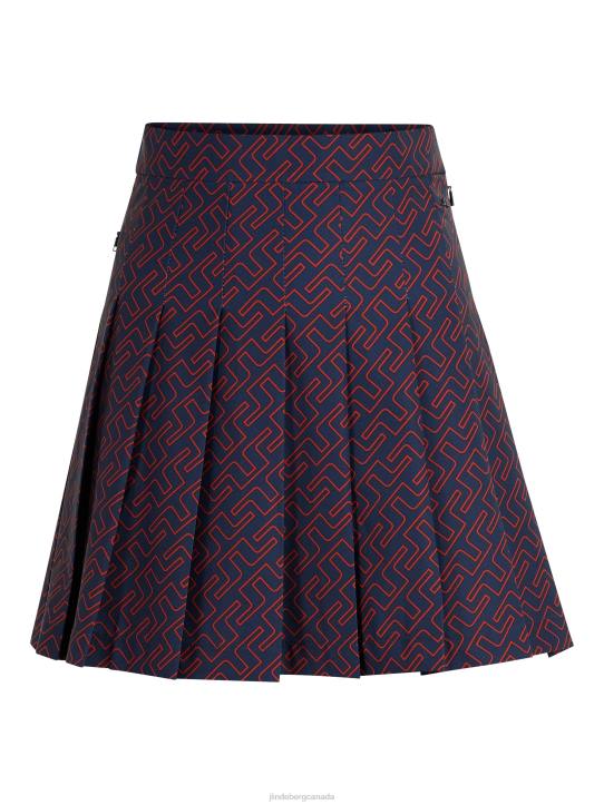Adina Print Golf Skirt Ketchup Bridge Monogram Women J.Lindeberg Clothing 66XF2707 - Image 5