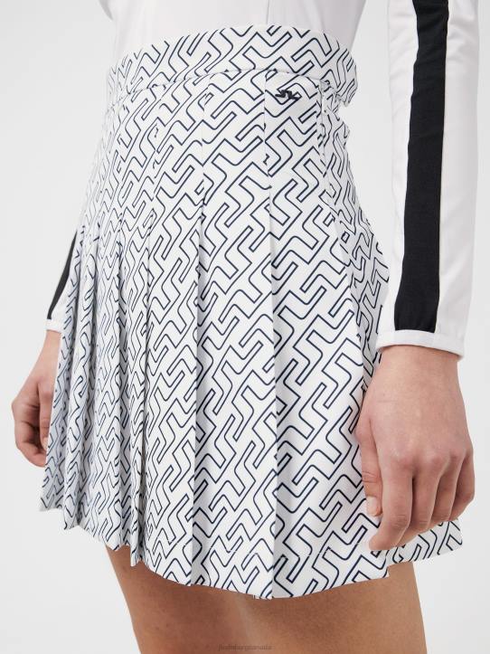 Adina Print Golf Skirt Navy Bridge Monogram Women J.Lindeberg Clothing 66XF2708 - Image 4