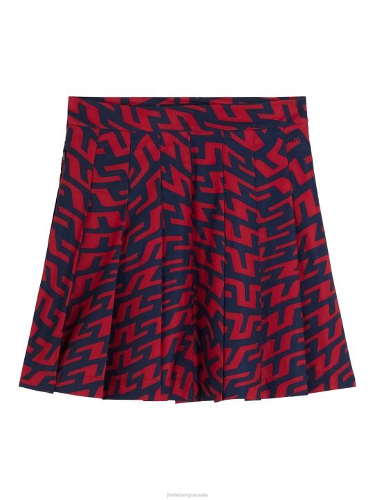 Adina Print Skirt Bridge Swirl Red Women J.Lindeberg Clothing 66XF2686 - Image 4