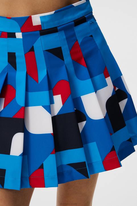 Adina Print Skirt Brilliant Blue Big Bridge Women J.Lindeberg Clothing 66XF1676 - Image 4