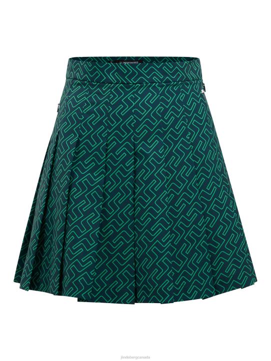 Adina Print Skirt Classic Green Bridge Monogram Women J.Lindeberg Clothing 66XF2685 - Image 4