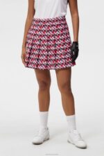 Adina Print Skirt Micro Bridge Rose Red Women J.Lindeberg Clothing 66XF1568
