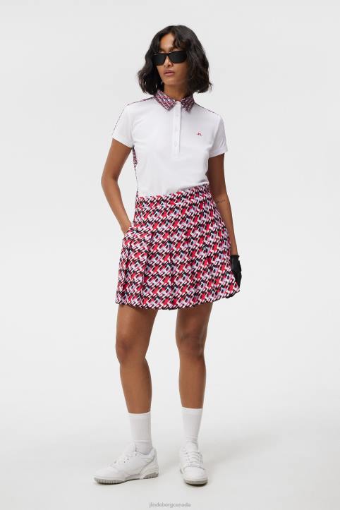 Adina Print Skirt Micro Bridge Rose Red Women J.Lindeberg Clothing 66XF1568 - Image 3