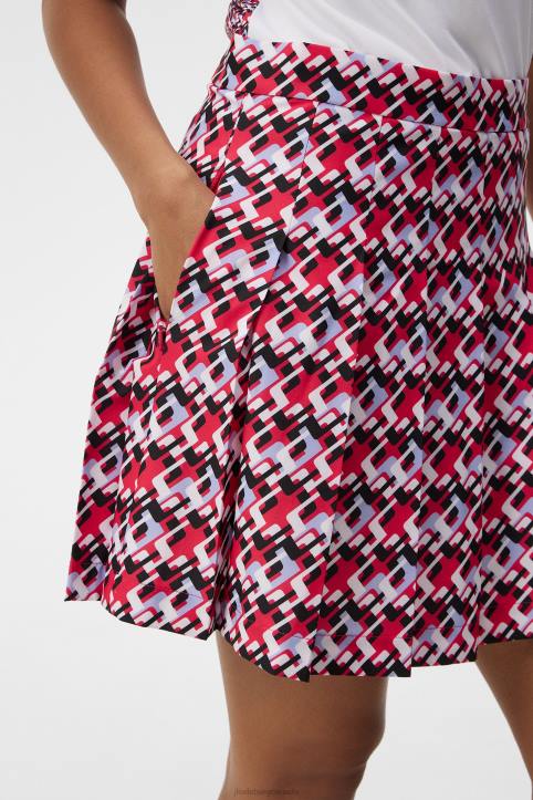Adina Print Skirt Micro Bridge Rose Red Women J.Lindeberg Clothing 66XF1568 - Image 5