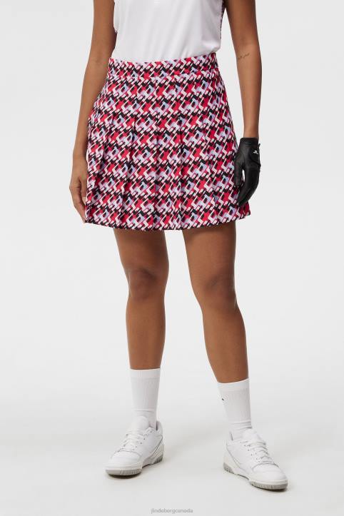 Adina Print Skirt Micro Bridge Rose Red Women J.Lindeberg Clothing 66XF1568 - Image 1