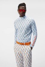 Aello Print Compression Layer Little Boy Blue Diamond Men J.Lindeberg Clothing 66XF111