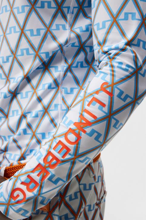 Aello Print Compression Layer Little Boy Blue Diamond Men J.Lindeberg Clothing 66XF111 - Image 5