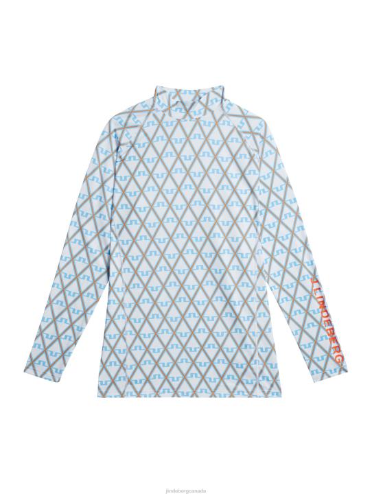 Aello Print Compression Layer Little Boy Blue Diamond Men J.Lindeberg Clothing 66XF111 - Image 6