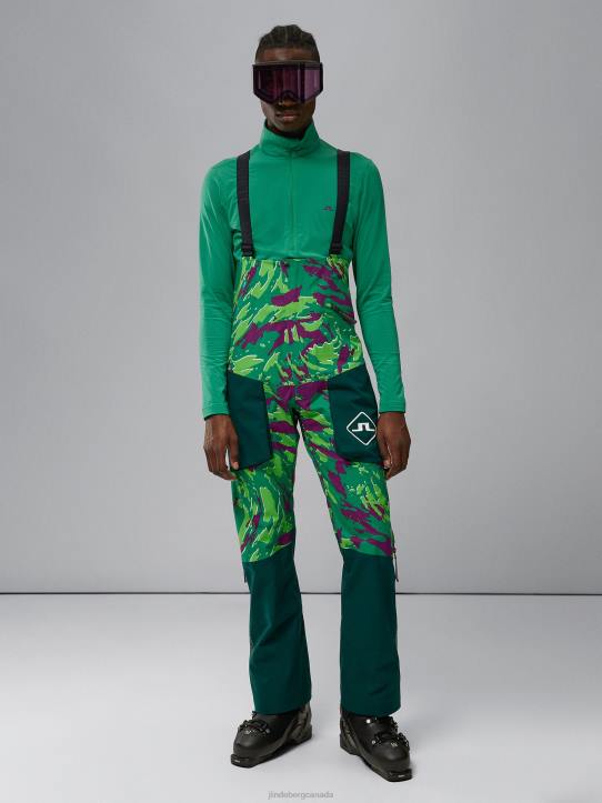 Aerial Bib Print Shell Pant Canimol Green Men J.Lindeberg Clothing 66XF1312 - Image 3