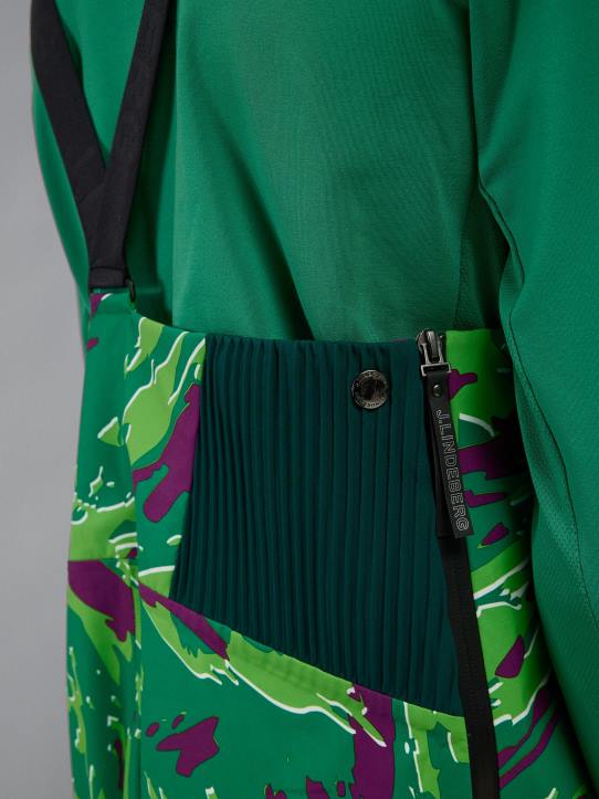 Aerial Bib Print Shell Pant Canimol Green Men J.Lindeberg Clothing 66XF1312 - Image 4