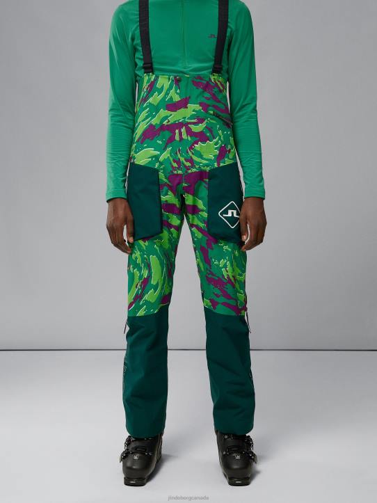 Aerial Bib Print Shell Pant Canimol Green Men J.Lindeberg Clothing 66XF1312 - Image 1