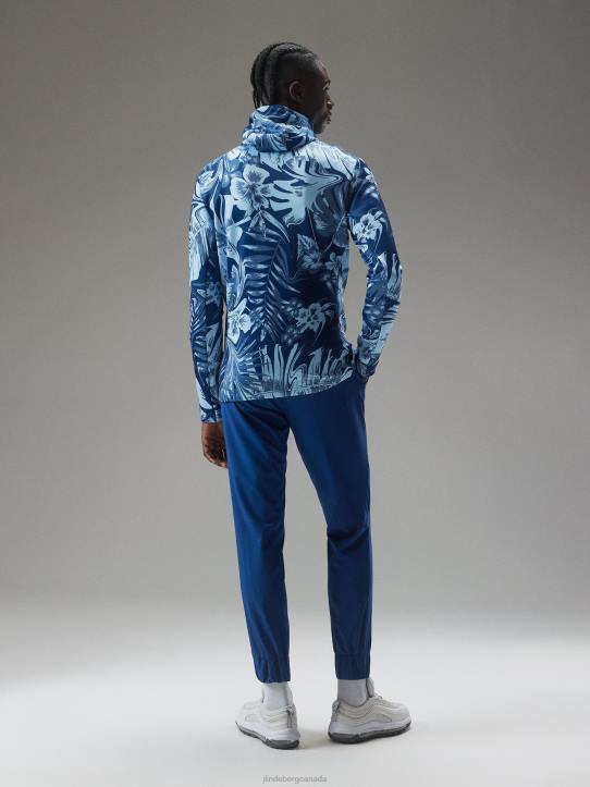 Aerial Print Quater Hood Hibiscus Blue Men J.Lindeberg Clothing 66XF660 - Image 2