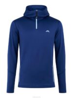Aerial Quater Hood Navy Peony Men J.Lindeberg Clothing 66XF661 - Image 4