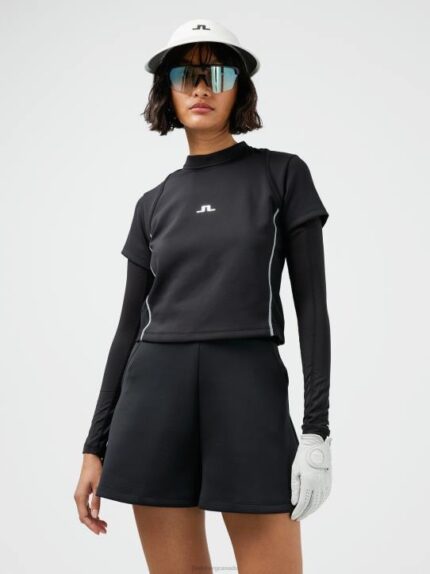 Ahava Golf Top Black Women J.Lindeberg Clothing 66XF2642