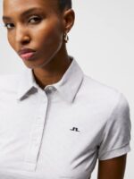 Alaya Jacquard Polo Light Grey Women J.Lindeberg Clothing 66XF1541 - Image 4