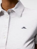 Alaya Jacquard Polo Light Grey Women J.Lindeberg Clothing 66XF1541 - Image 5
