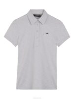 Alaya Jacquard Polo Light Grey Women J.Lindeberg Clothing 66XF1541 - Image 6