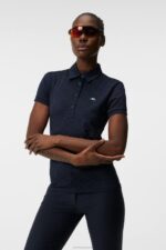 Alaya Jacquard Polo Navy Women J.Lindeberg Clothing 66XF1542