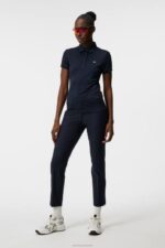 Alaya Jacquard Polo Navy Women J.Lindeberg Clothing 66XF1542 - Image 3