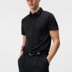 Alfred Polo Black Men J.Lindeberg Clothing 66XF226