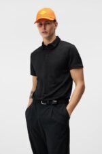 Alfred Polo Black Men J.Lindeberg Clothing 66XF226