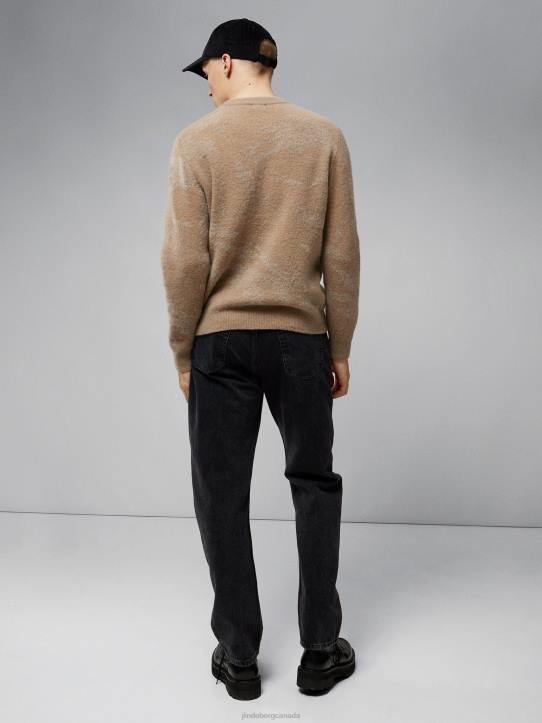 Alpaca Mix Knitted Sweater Tiger Brown Men J.Lindeberg Clothing 66XF2338 - Image 2