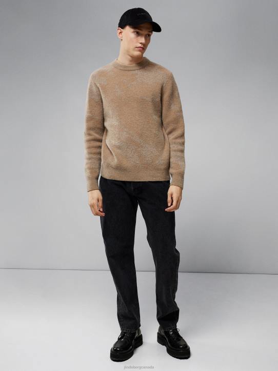 Alpaca Mix Knitted Sweater Tiger Brown Men J.Lindeberg Clothing 66XF2338 - Image 3