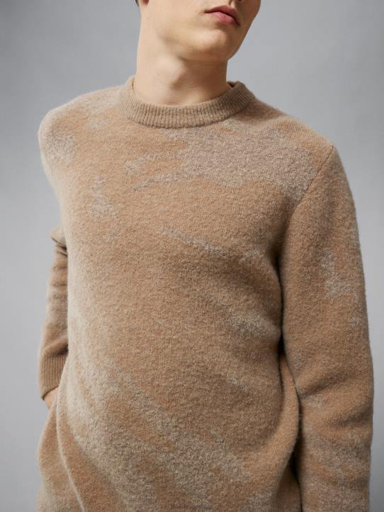 Alpaca Mix Knitted Sweater Tiger Brown Men J.Lindeberg Clothing 66XF2338 - Image 4
