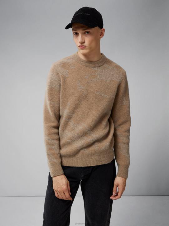 Alpaca Mix Knitted Sweater Tiger Brown Men J.Lindeberg Clothing 66XF2338 - Image 1