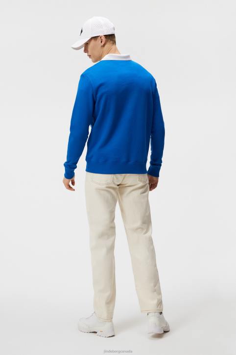 Alpha Crew Neck Sweatshirt Lapis Blue Men J.Lindeberg Clothing 66XF644 - Image 2
